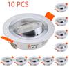 5/10pcs GU10 MR16 Ceiling Spotlights Frame LED Downlight Angle Adjustable Rotating Indoor Lighting Fixture