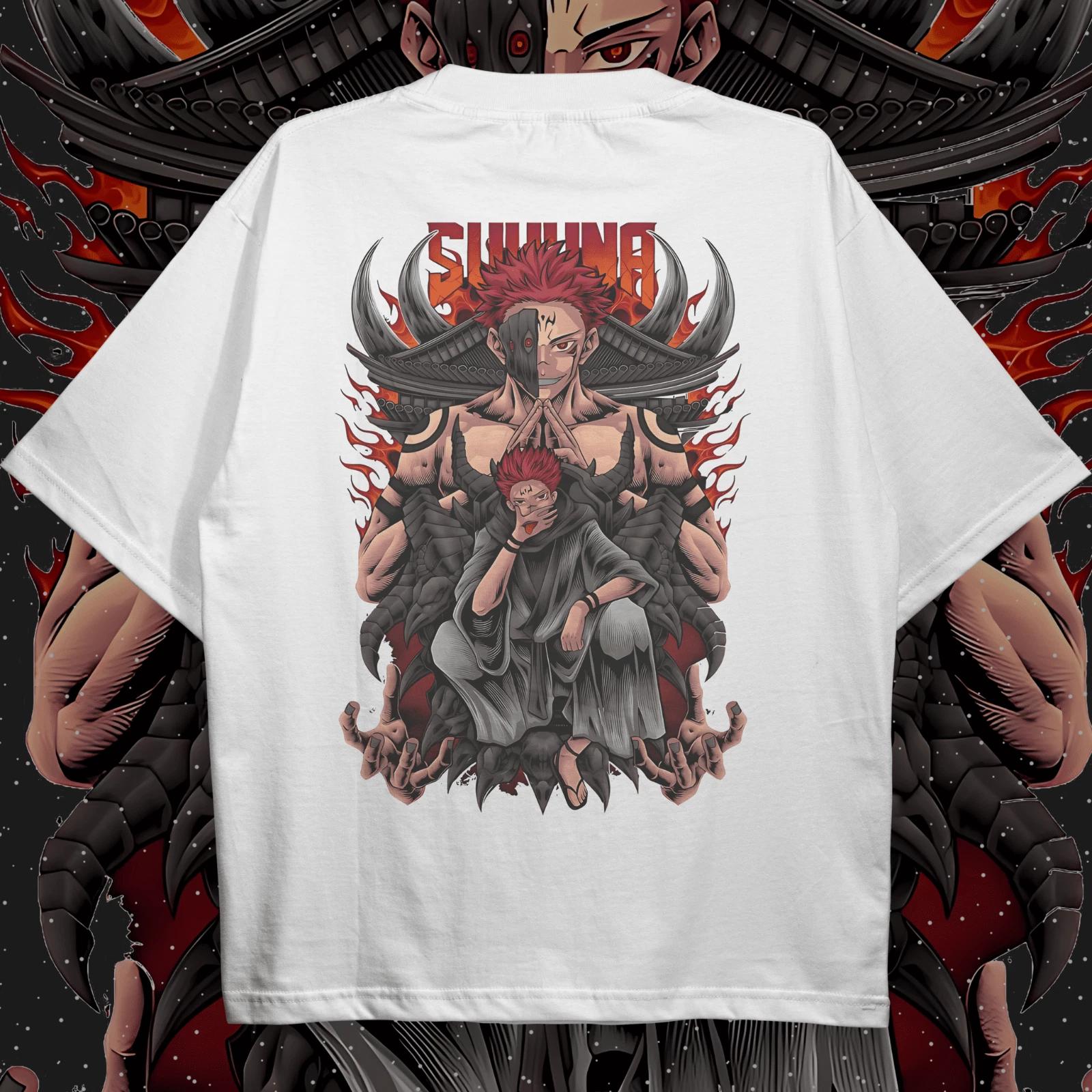 Ryomen Sukuna Oversized Anime T-Shirt – Jujutsu Kaisen Graphic Back Printed Tee 2XL