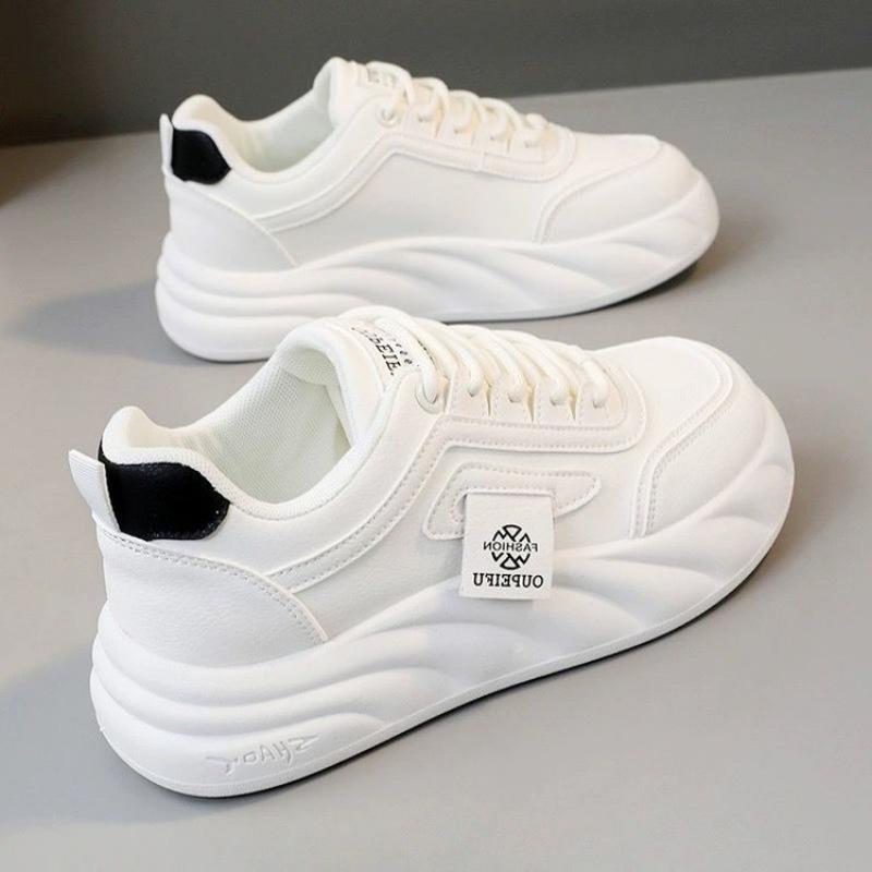 Academy style retro lace-up little white shoes women's new platform running bread shoes versatile sports shoes