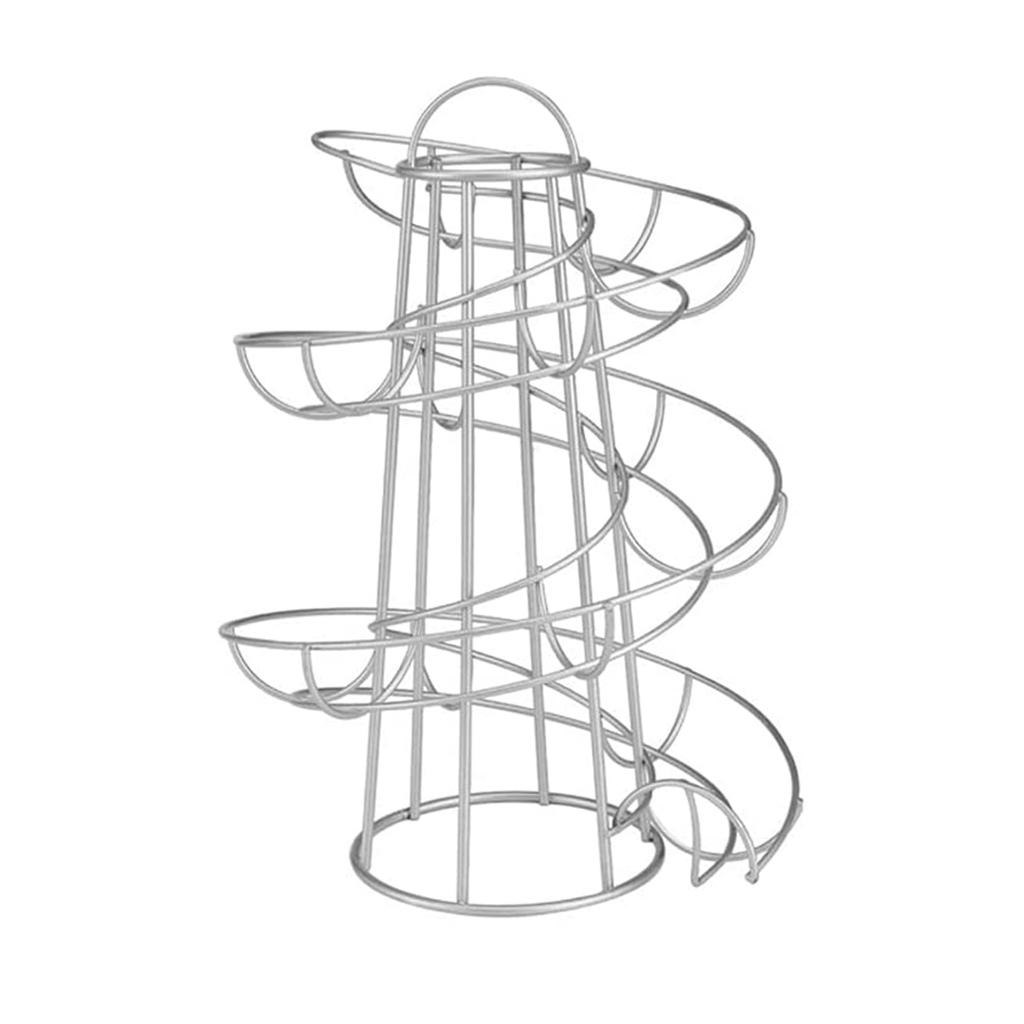 Spiralny Stojak na Jajka Spiralny Skelter na Jajka Dozownik Wielofunkcyjny Metalowy Spiralny Koszyk na Jajka Półka do Przechowywania Jajek na Blat Kuchenny