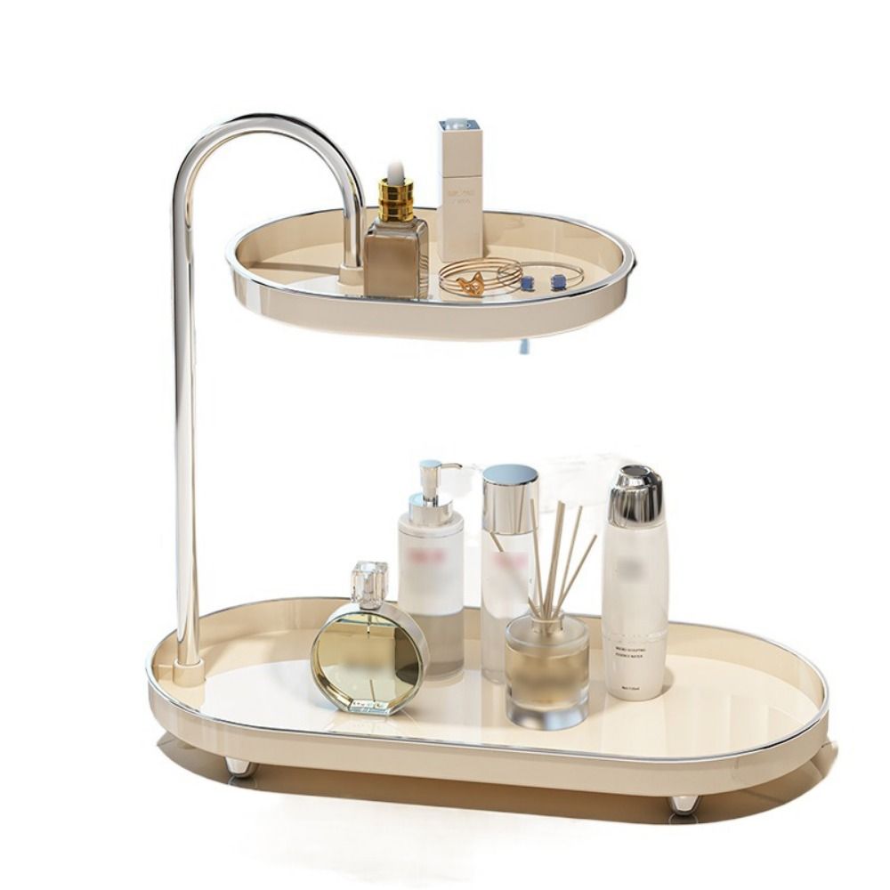 Stainless Steel Rod Desktop Storage Tray Space Saving Makeup Storage Display Stand  Skincare