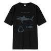 Great White Shark Anatomy T-Shirt Summer Street Short Sleeve Hip Hop Punk Style Boy Casual Tops Fashion White Tees