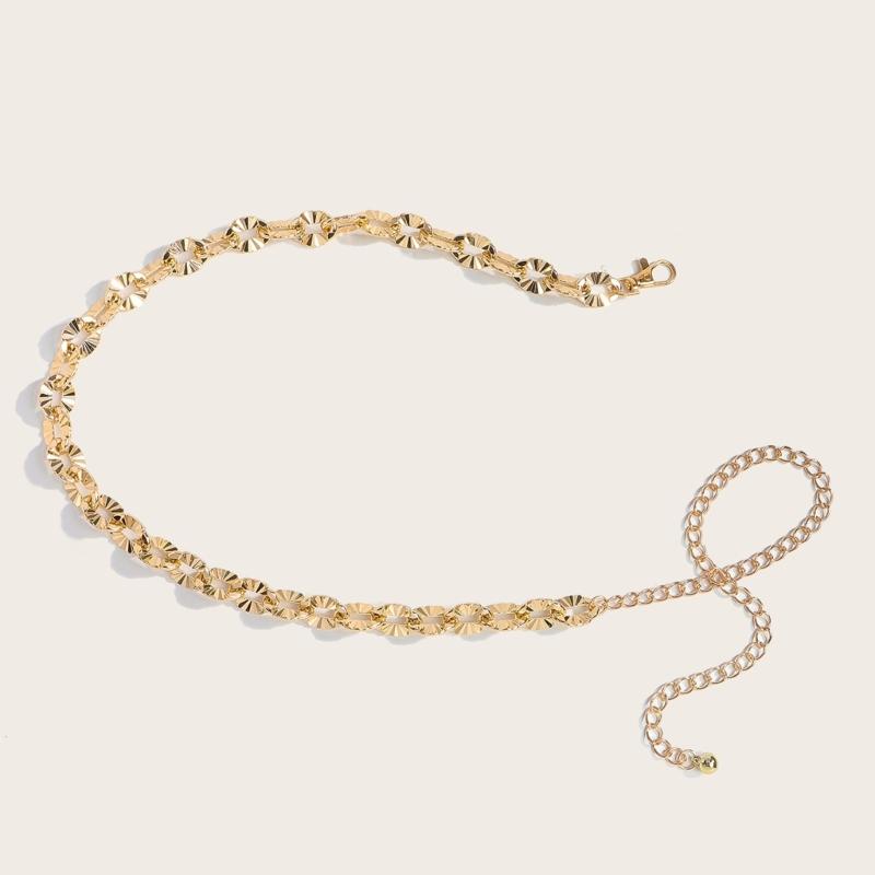 Practical Metal Waist Chain Suitable Daily Wear Women's Fashion Belt Hollow Metal Chain Belt For Daily Use