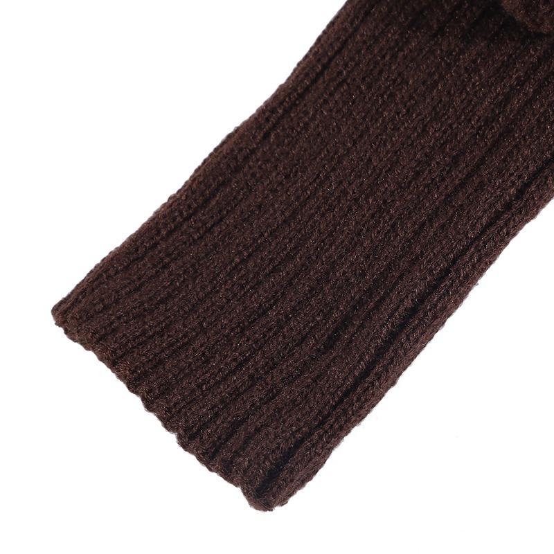 Kvinner Jenter Mote Strikkede Leggvarmere Kabelstrikk Fotløse Bootsokker Vinter Kawaii Benvarmere med Dusker