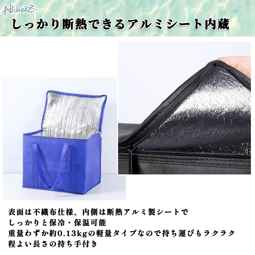 Nicheez Extra Large Capacity Soft Cooler Bag, ThermalIce Box, Foldable (Blue)