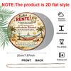 2D Flat, 1pc Round Aluminum Hanging Sign - "Finally Retired" German Retirement Beach Scene Metal Wall Art, Vintage Distressed Tropical Hammock & Palm