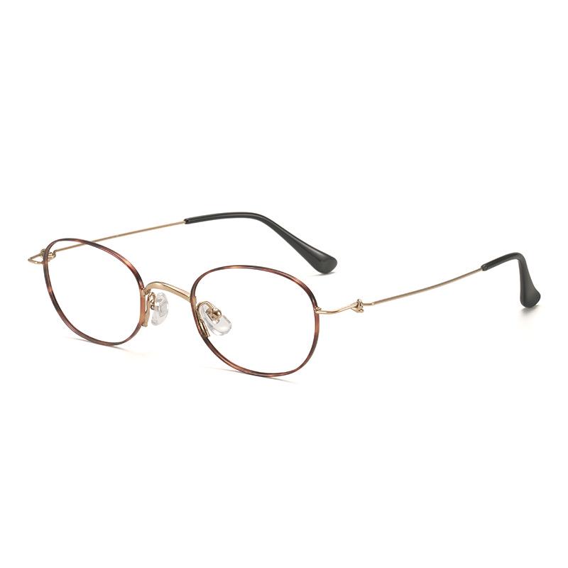 Louis Oval Pure Titanium Glasses - Small Frame, Screwless 47 Mm, High-End Nerd Style, Cold Aesthetic