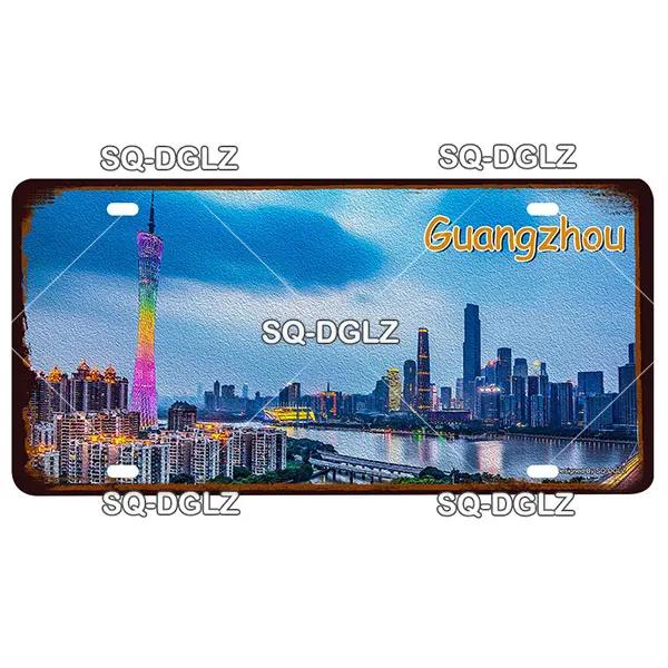 [SQ-DGLZ] Asia City 15x30cm Plate Metal Sign Vintage Plaque Tin Sign Wall Decor For Bar Country Painting Travel Poster
