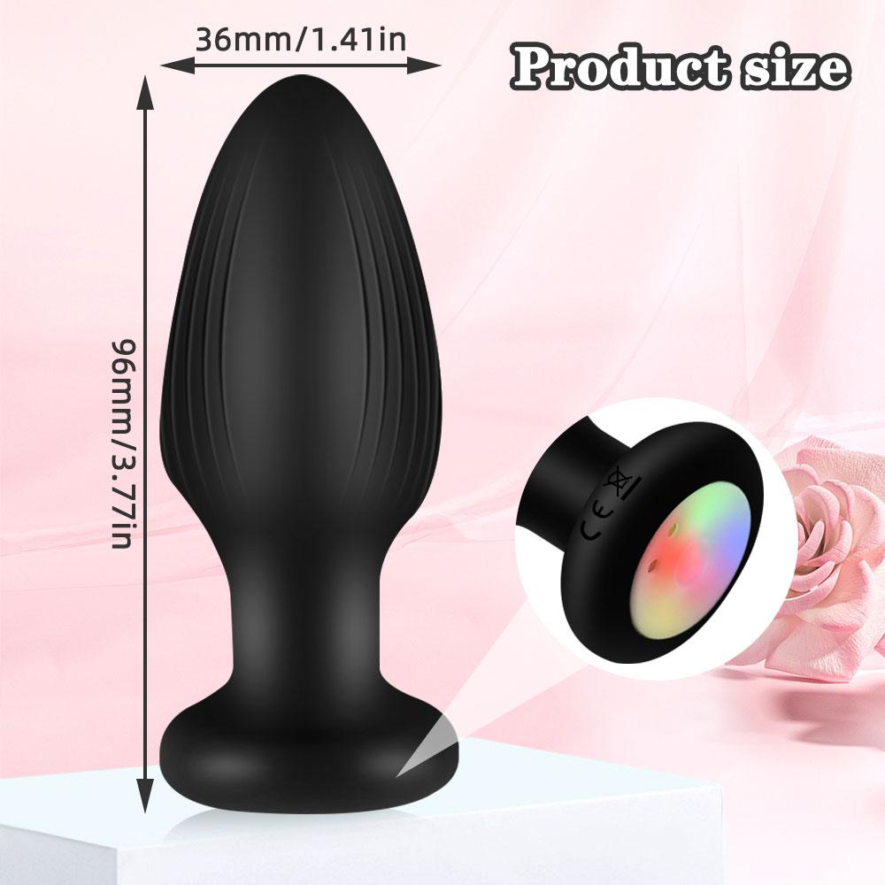 360° Rotation Butt Plug Vibrator for Women Men Prostate Massager Gay Anal Vibrator Anal Plug LED Light Sex Toy Adult Supplies