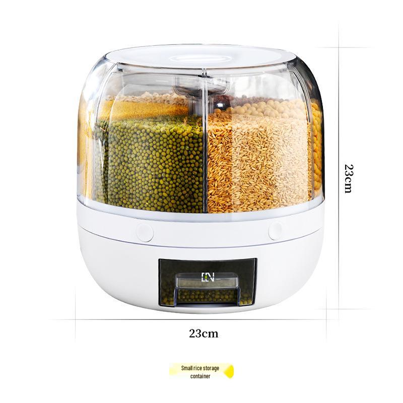 Rotatable, Insect-Proof, Moisture-Proof Rice Storage Bin with Sealed, Compartmentalized Design