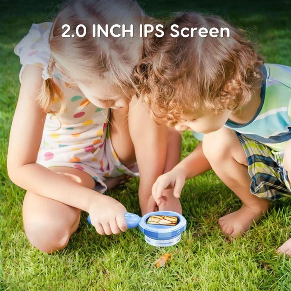 100X Handlupe 8 LED-Leuchten Mini-Mikroskop Digitalmikroskop Kinder