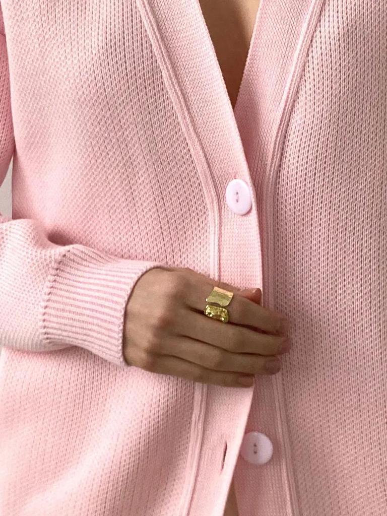 Single-breasted Knitted Cardigan Jacket Loose Long-sleeved Warm Top