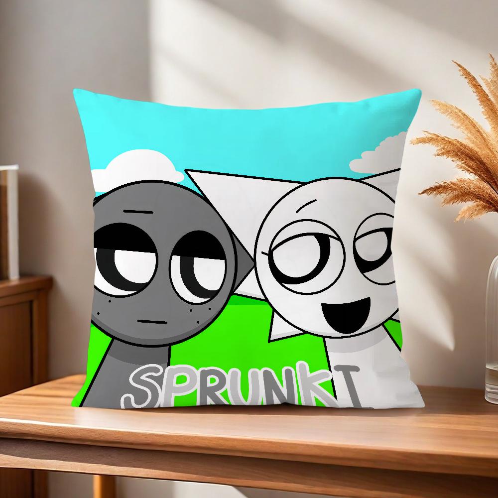 S-Sprunki Soft Pillow Case Game for Sofa Living Room Home Office Decor Protective Covers I-Incredibox Without Pillow-Insert
