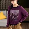 Spring 2026 Women's Tie-Dye Color Block Sweater - Round Neck Knit Pullover