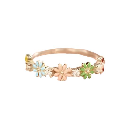 

Finger Ring 3D Flower Shape Health Mood Support Long Wear Finger Band Wife Mother Sister Daughter Stress Relief Ring US 7