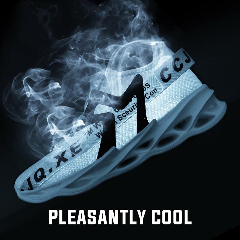 Мужская обувь Cawual Кроссовки Дышащая спортивная обувь Нескользящая 44 чёрный — фото 6