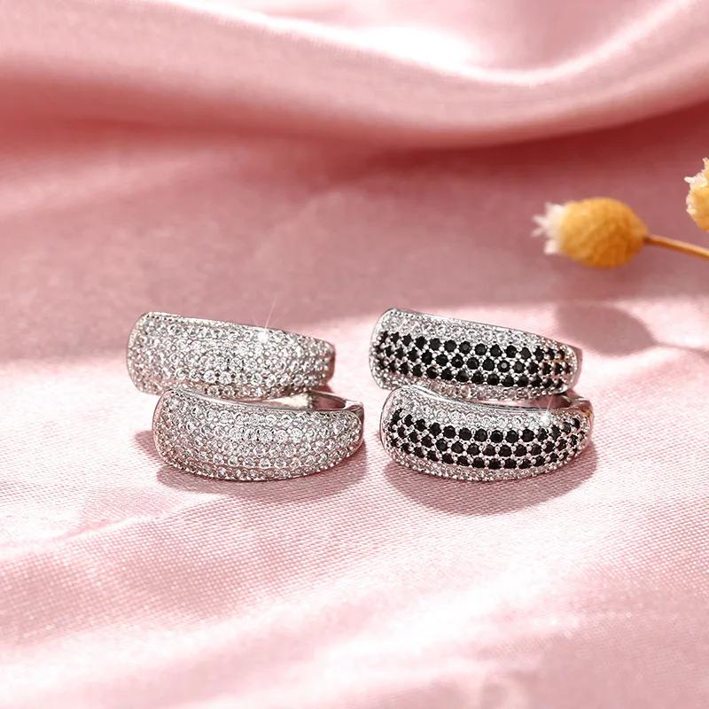 2025 Shi Europe and the United States with the same type of cubic zirconia earrings, men and women ins trend simple