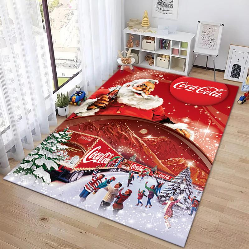 Christmas gift Halloween themed cola beverage Coca Cola carpet is suitable for living room and bedroom doormats office balcony decorative carpet V25