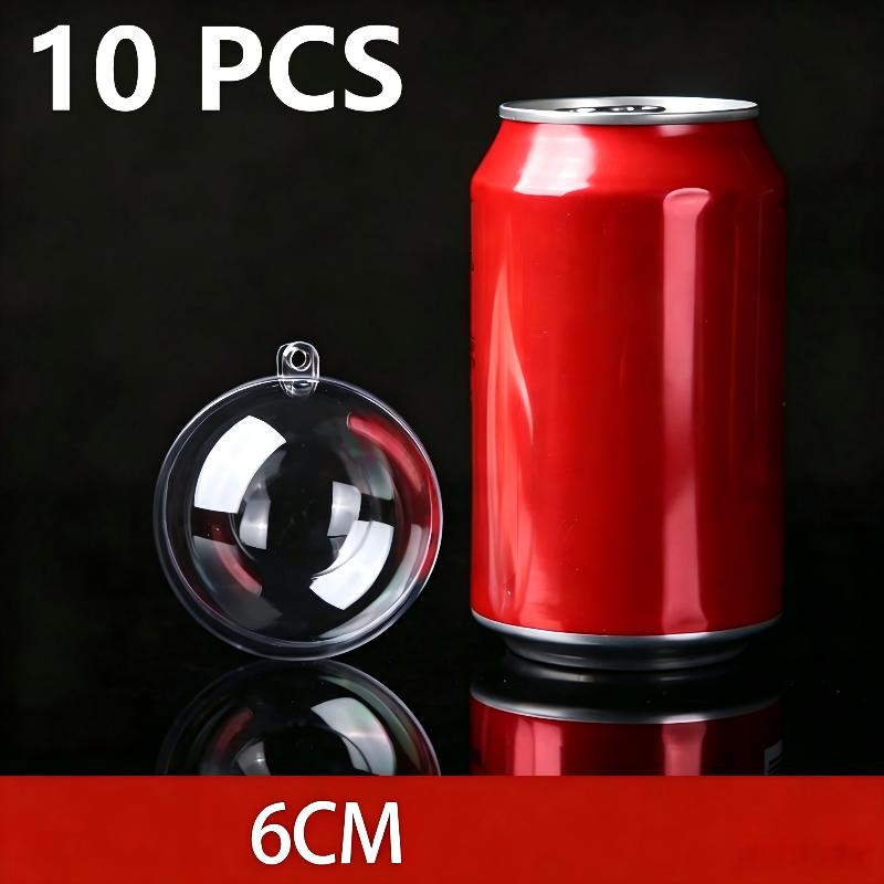10Pcs Christmas Ornaments Balls Diy Bauble Plastic Transparent Hollow Ball Wedding Party Xmas Tree Hanging Decorations