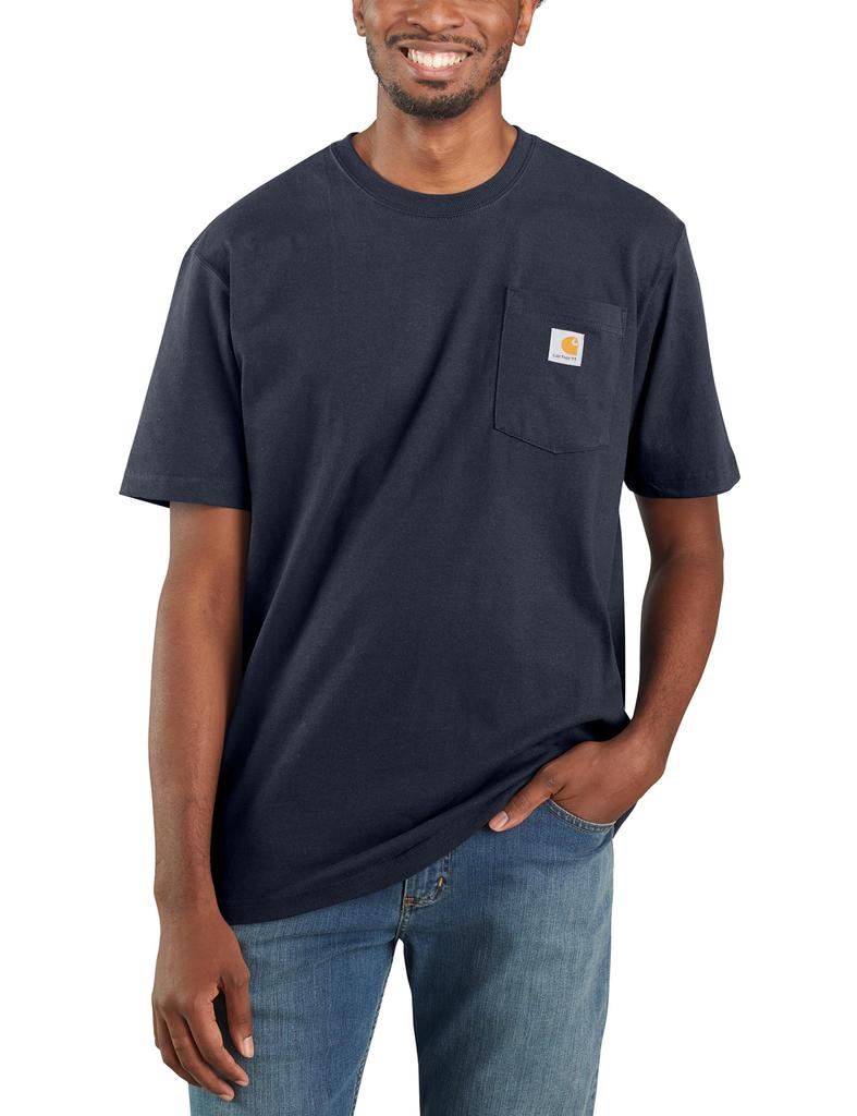 Carhartt K87 Workwear Short Sleeve with Pockets and Big Tall US Small Blue Men's T-Shirt (Regular & Sizes) Size Color