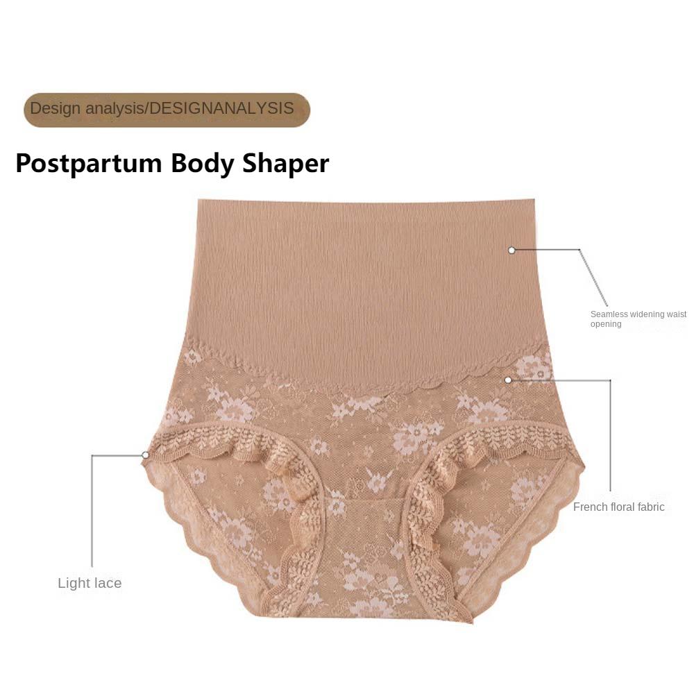 High Waist Postpartum Body Shaper Shapewear Lace Floral Briefs Comfortable Slimming Shapers  Women