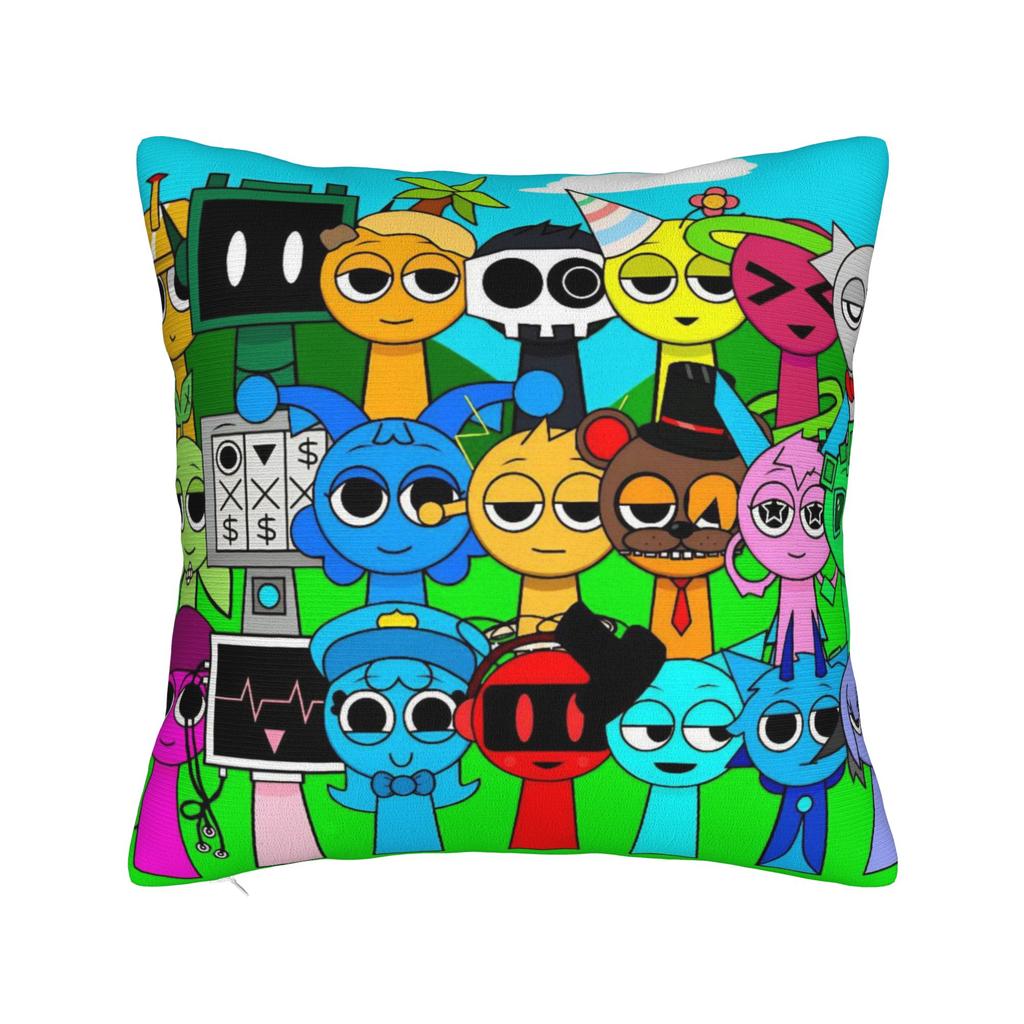 Sprunki Game Square Pillow Cases Cartoon Cushion Cover Fashion Polyester Decor Pillowcover for Car 45x45cm