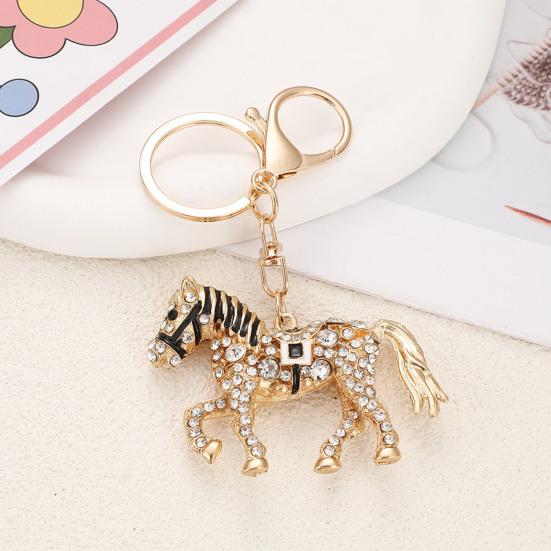 Year of Horse Keychain 2026 Horse Year Pendant Metal Carving Good Luck Charm Key Chain Bags Backpacks Decoration