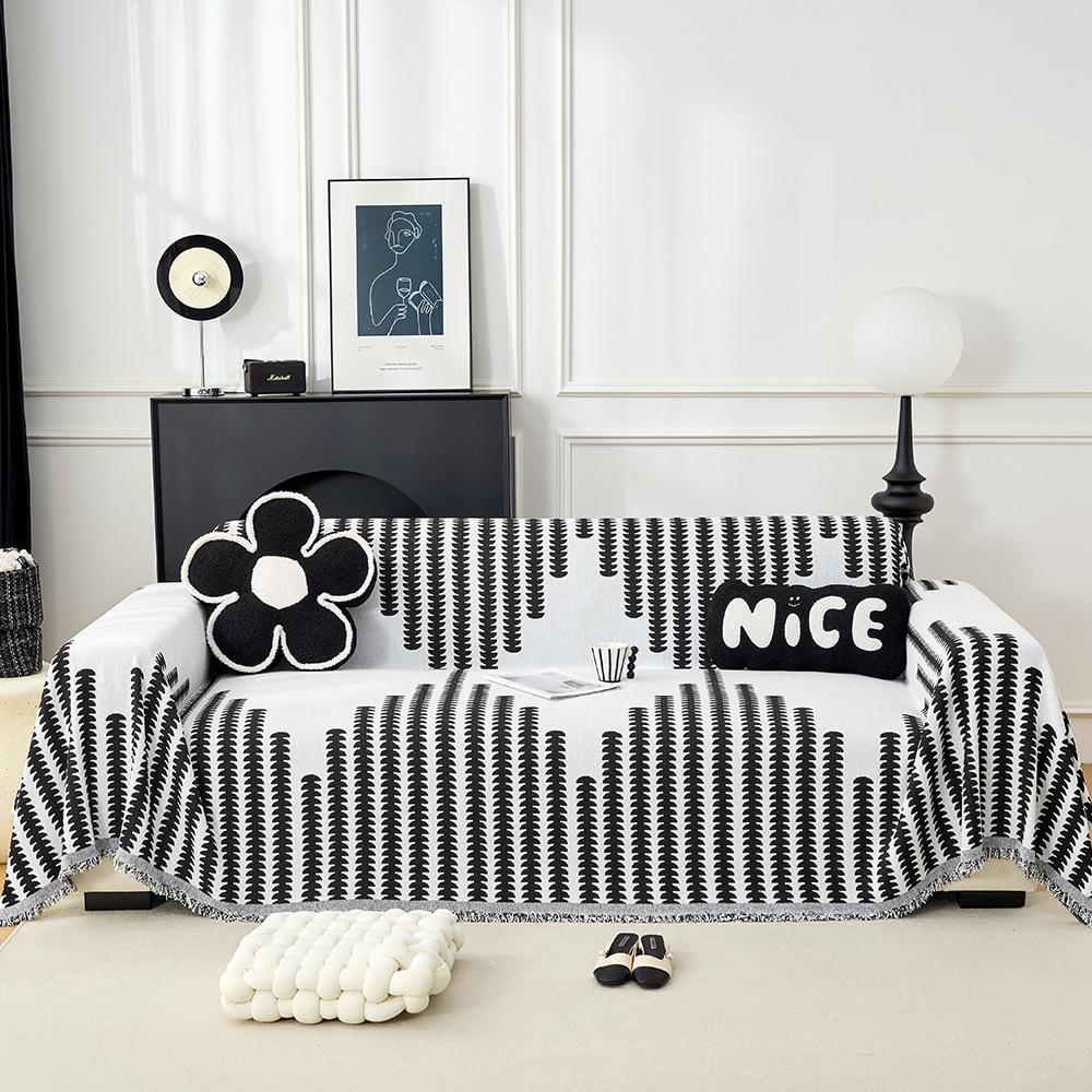 Chenille Sofa Cover Simple Elegant One Piece Couch Slipcover All Season Universal Full Coverage Sofa Protector