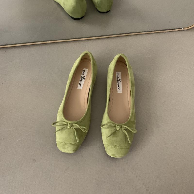 French Gentle Evening Wind Inner Height Increase Single Shoes Women 2025 New Bow Light Mouth Fairy Ballet Shoes Ladyshoes