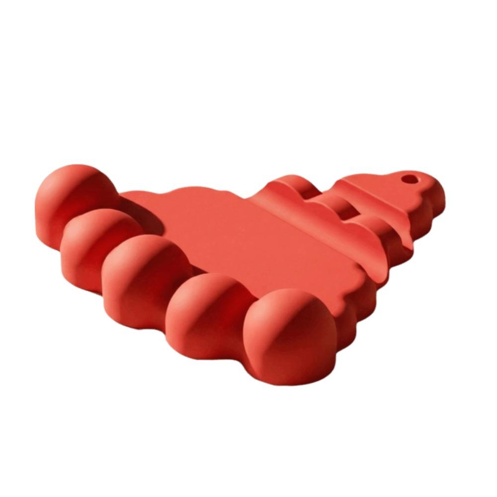 Heat-Resistant Silicone Kitchen Pot Lid Holder Triangular Silicone Drain Mat Drainage красный