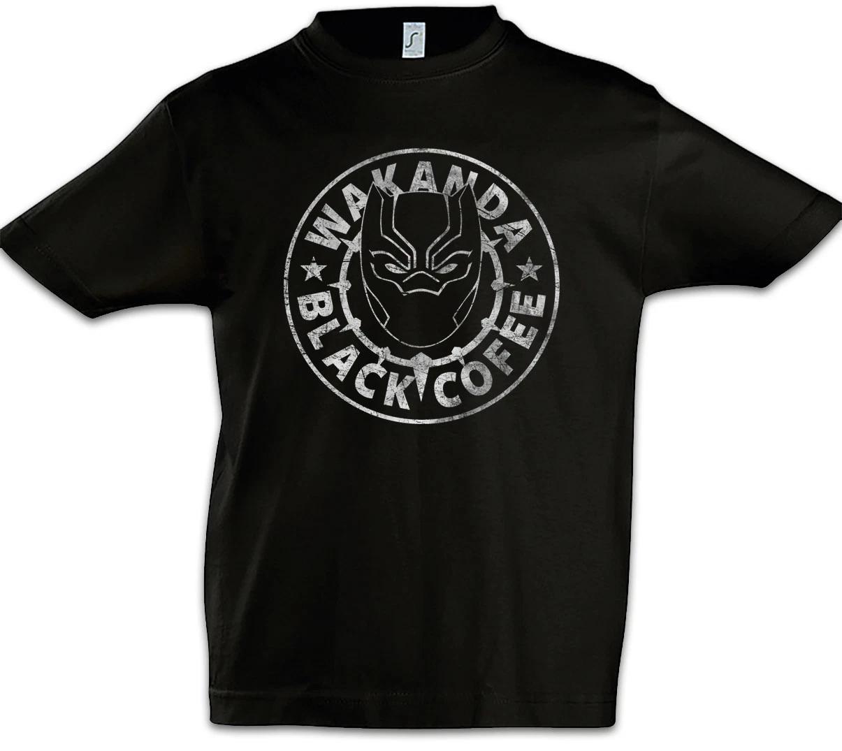 Wakanda Black Coffee Kids Boys kids boys T-Shirt Black Fun Kingdom Panther Coffee 110