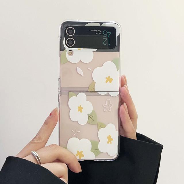 

Милый чехол Ins Flower Strawberry Cartoon для телефона Samsung Galaxy Z Flip 3 4 5g Flip3 Flip4 Protector Pc Hard Happy Back Cover For Samsung Flip 4