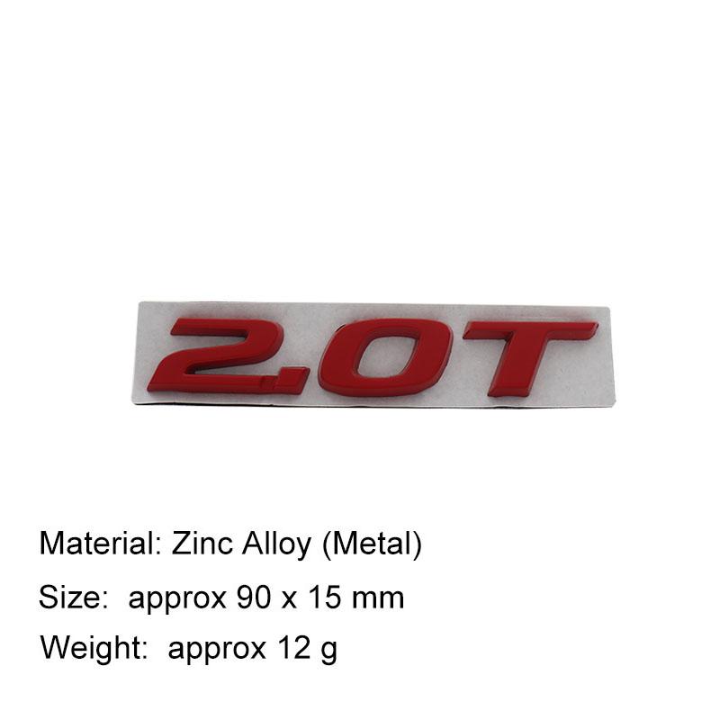 3D Car Styling 2.0T Sport Displacement for Accord 10th Civic CRV car Hood Fender trunk Rear Bonnet Nameplate Decal Emblem Badge Sticker