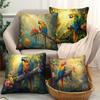 Papuga Lasu Tropikalnego Dekoracja Zwierzęca Nadruk Cyfrowy Poszewka na Poduszkę z Lnu