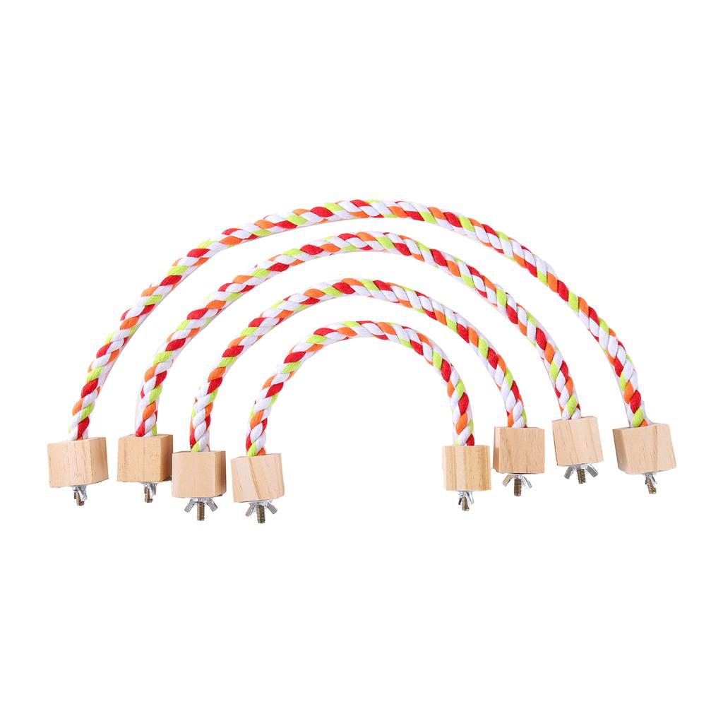 Papageien Bissspielzeug Papageien Farbige Baumwollseil Spielzeug Elastische Papageien Kletterspielzeuge Stabile Vogel Schaukel Geschirr Käfig Haustier Spielzeug Schaukelständer