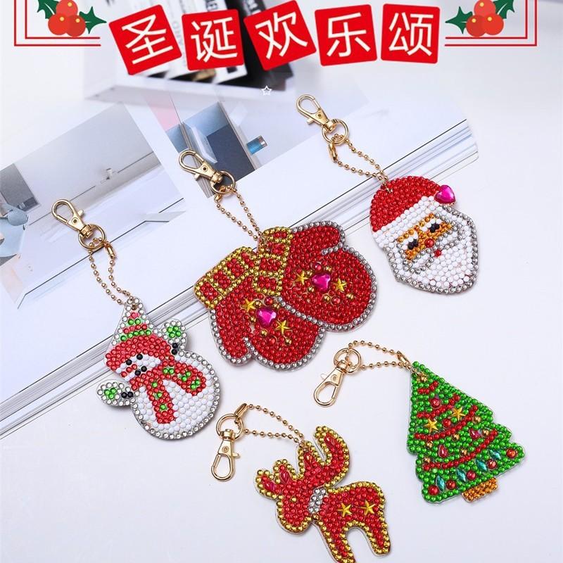 New Diy Diamond Painting Keychain Handmade Acrylic Pendant Jewelry Christmas Single-Sided Diamond Decoration Diamond Painting