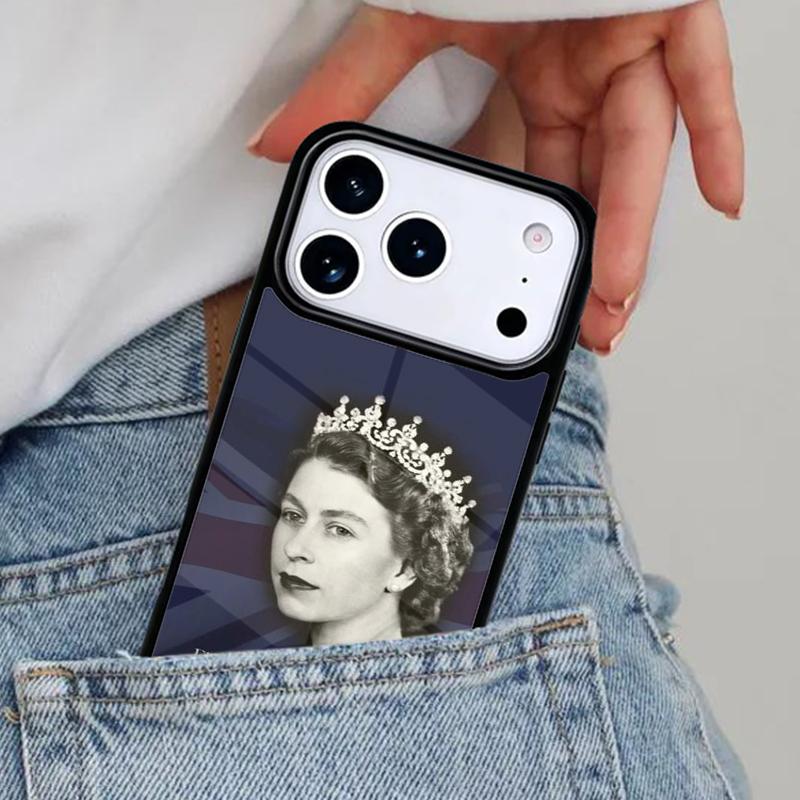 England Queen Elizabeth II Phone Case for iPhone 16e 15 14 13 12 17 Pro Max Plus Air 17pro Cover Coque