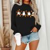 Women's Casual Fashion Round Neck Long Sleeve Halloween Printed Sweatshirt