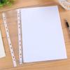 A4 100pcs Transparent Plastic Punched Pockets Folders Filing Thin 11Holes Loose Leaf File Storage Documents Sheet Protectors