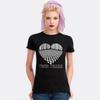 Twin Peaks Zwarte Loge Hart Print T-shirt met TV-drama Patronen voor Unisex Dames Lente en Zomer Puur Katoen Korte Mouwen