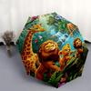 1PC Jungle Animals Umbrella-8-Rib Reinforced, Automatic Open, Lightweight & Durable, Fashion Accessory for Outdoor, Beach L0422