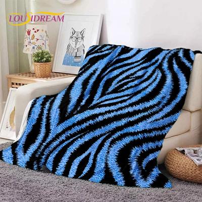 3D Colorful Zebra Stripe Leopard Tiger Soft Flannel Blanket for Bed Bedroom Sofa Picnic,Throw Blanket for Cover Outdoor Nap Gift