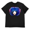 Blue Afro Curly Hair Girl Brown Eyes Natural Hair Queen T-Shirt Oversizeds Valentines Clothes Mens Graphic T-shirts