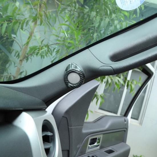 2X A-pillar Speaker Decor Cover For Ford F150 2009-2014 Carbon Fiber Accessories