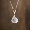 High Quality Fashion Light Luxury Simple Natural Crystal Water Drop Zircon Pendant Real Gold Electroplated Collarbone Necklace Jewelry Gifts
