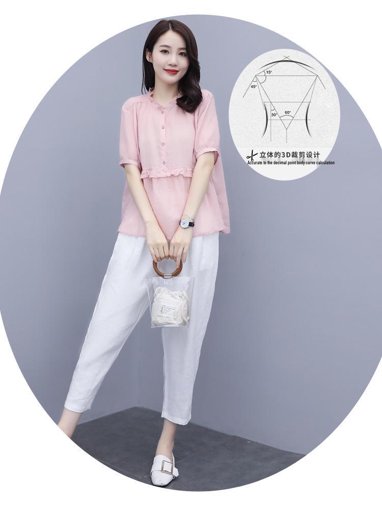 Summer 2025 Fashionable Cotton-Linen Set for Women – Petite, Youthful Style