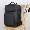Expandable Water-Repellent Leather Laptop Backpack for Men - Large Capacity, Ideal for Business Trips and Commutes