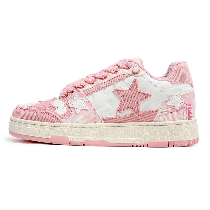 2025 Trendige Unisex Plateau-Sneaker mit Absatz, Low-Top 38 rosa
