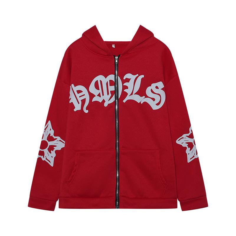 2024 European & American Streetwear Women's Zippered Hooded Sweatshirt