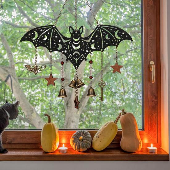 Exorcism Lucky Wind Chime Metal Bat Dragon Wind Bell Butterfly Eagle Wind Catcher Wall Window Hanging Ornament for Home Garden Patio Decoration